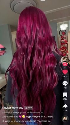 Red Magenta Hair, Magenta Red Hair, Raspberry Hair, Red Balayage Hair, Mahogany Hair, Magenta Hair, Wine Hair, Haircuts Straight Hair