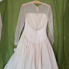 All Offers Considered. Nwt Vintage Yolanda Wedding Dress, Ivory, Full Skirt, 55" Armpit To Floor, Skirt Apprx 240" Diameter, Built In Triple Layer Crinoline Slip, Cloth Covered Buttons, Invisible Zip...Absolutely Stunning Fitted Lace Back Dress For Ceremony, Wedding Ball Gown For Ceremony, Fitted Ball Gown Wedding Dress For Ceremony, Fitted Wedding Dress With Lace Trim For Bride, Fitted Gown With Sheer Bodice For Bride, Fitted Lace Trim Wedding Dress For Bride, Fitted Lace Trim Wedding Dress, Long Sleeve Cream Wedding Gown, Fitted Wedding Dress With Lace Trim For Debutante Ball