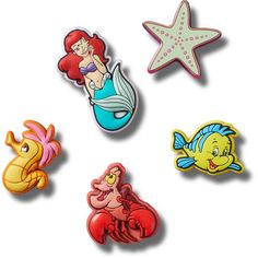 the little mermaids are all different colors