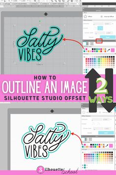 the logo design process in adobe and photoshopped with text that reads, how to outline an image silhouette studio offset