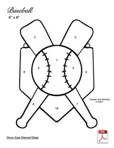 baseball bat and ball on top of each other with the numbers 8 to 9 in it