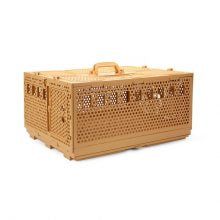 a wooden box with lattice design on the lid