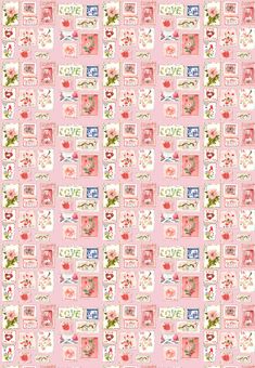 a pink wallpaper with flowers and hearts on the bottom, and words love in different languages