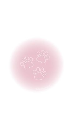 an animal paw print on a white background with pink hues and the words paws written below it