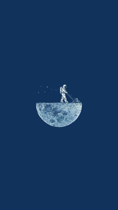 an astronaut is standing on the moon