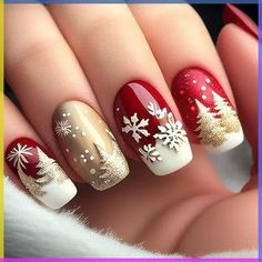 Discover recipes, home ideas, style inspiration and other ideas to try. Winter Motifs, Classy Nail Art Ideas, Korean Nail Art, Festive Nail Art, Nail Art For Beginners, Cute Christmas Nails, Christmas Nail Art Designs, Blue Nail, Winter Nail Art