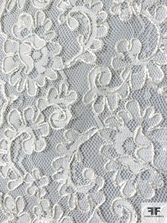 white lace with flowers on it