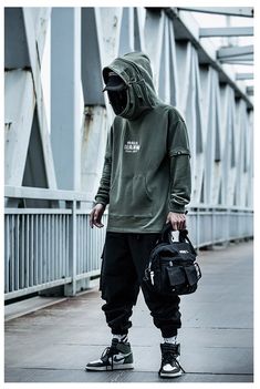 Tech Ware, 1977 Hoodie, Hoodie Outfit Men, Tactical Wear, Tech Wear, Slim Fit Joggers, Korean Streetwear, Streetwear Hoodie