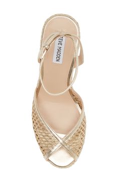 Party season is calling in this espadrille-inspired sandal set upon a comfortable jute-wrapped platform perfect for a night spent dancing. Adjustable ankle strap with buckle closure Leather upper/synthetic lining and sole Imported Strap Sandals Women, Sandal Women, Ankle Strap Sandals, Steve Madden, Ankle Strap, Espadrilles, Dancing, Leather Upper, Nordstrom