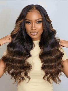 UNice Bye Bye Knots Wig 7x5 Glueless Lace Black to Chestnut Brown Ombre Loose Wave Wig With Bleached Knots 150% Density Black With Blonde Highlights, Loose Wave Wig, Ombre Weave, Chestnut Brown Hair, Hair Extension Tools, Wave Wig, Remy Hair Extensions, Raw Hair, Body Wave Wig