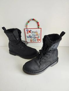 Thank you for reviewing my item.  Dr Martens Kolbert FL fleece lined snowplow fur black boots UK 6.5 EU 40 Excellent quality & made to last! Condition: Great condition I am a trusted seller. Please check my page for feedback on my previous sold items.   2-3 working days delivery to UK, 3-5 working days delivery to rest of Europe. 5 - 10 working day delivery to rest of the world. Item will be send tracked (recorded). Worldwide tracked sending 30 Euro Item will be well packed, shipped ASAP Please Womens Booties, Booties Ankle Boots, Snow Plow, Boots Uk, Dr. Martens, Boot Shoes Women, Black Boots, Bootie Boots, Shoe Boots