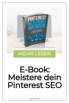 E-Book über Pinterest SEO mit Text "Mehr lesen". Books