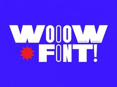 the word woow font is displayed on a purple background