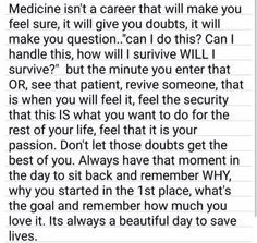 a note with the words medical isn't a career that will make you