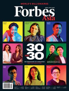 the cover of forbess asia magazine, with many people in different colors and sizes