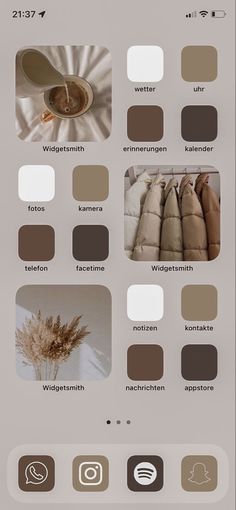 the color scheme for an interior design project is shown in shades of brown, beige and white