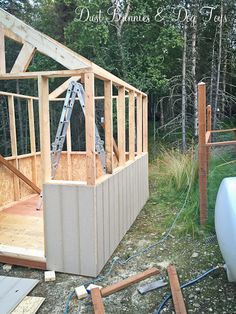 a house being built in the woods