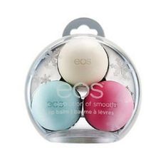 Please note that these have an expiration date : 06/2016 eos evolution of smooth ~  Holiday Edition (1) Set of 3 Includes : 1 - Sweet Mint - 1 - Pomrgranate Raspberry - 1 - Vanilla Bean  Three more reasons to smile this season. All-Natural eos lip balms are packed with nourishing shea butter, vitamin E and jojoba oil for super-soft smooth lips. 100% Natural   95% Organic Shipping/Returns    For orders received before 4 pm EST Monday – Friday, packages will be shipped the same day.  Orders receiv Eos Chapstick, Eos Products, Holiday Lip, Beauty Gift Guide, Lip Balm Gift, Lip Balm Collection, Eos Lip Balm, Stocking Stuffers For Women, Best Lip Balm