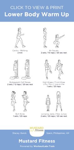 an exercise poster showing how to use the lower body warm up