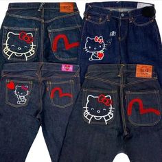 2024 New Hello Kitty Y2k Denim Pant High Street Cute Cartoon Printed Jean Vintage Wide Leg Trouser Hello Kitty Jeans, Straight Pants Men, Printed Denim Pants, Hip Hop Trends, Fall Outfits Y2k, Kitty Clothes, Hello Kitty Clothes, Harajuku Style, Printed Jeans