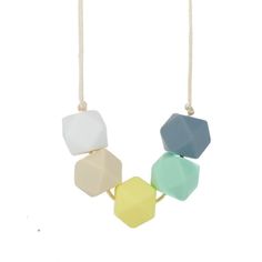 Silicone Teething Necklace - Jasmine - Glitter & Spice Teething Gums, Teething Babies, Silicone Teething Necklace, Tactile Stimulation, Silicone Teether, Teething Necklace, Baby Teeth, Geometric Necklace, Bubble Tea