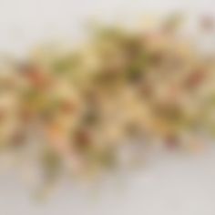 blurry photograph of flowers on white surface with green and orange colors in the background