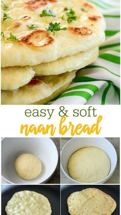 easy and soft naan bread recipe with step by step instructions to make it at home