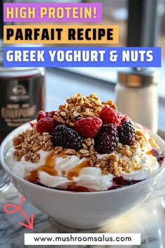 Start your day with this easy-to-make, high-protein Greek yogurt parfait! Loaded with fresh berries, crunchy nuts, and creamy Greek yogurt, this vegetarian breakfast is the perfect combination of delicious and nutritious. Packed with protein, this parfait is not only a healthy breakfast option but also a quick and satisfying snack. Whether you’re looking for a protein-rich meal or a light dessert, this parfait recipe will keep you energized and full. High Protein Parfait, High Protein Yogurt Parfait, Greek Yogurt Parfait Recipes, Breakfast Parfait Recipes, One Pot Vegetarian Recipes, Yogurt Protein, High Protein Yogurt, Yogurt Parfait Recipe