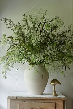 Organic Ceramic Vase, Tall Neutral Greenery Centerpiece, Large Floral Arrangements, Greenery Arrangements, Organic Ceramics, Faux Floral Arrangement, Flower Vase Arrangements, Vase Arrangements, Green Vase, Ceramic Vessel