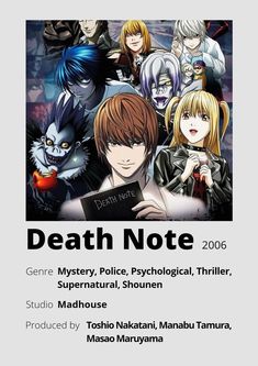 death note Anime Movie Poster, Minimalist Anime, Anime Wall Prints !!, Cute Bunny Cartoon