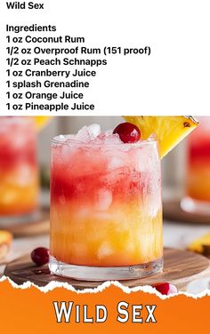 Peach Schnapps, Whiskey Drinks, Sangria Recipes, Alcohol Drinks, Coconut Rum, Drink Ideas