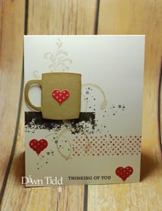 a card with a coffee cup on it