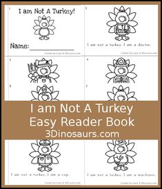 i am not a turkey easy reader book for kids to learn how to draw and color