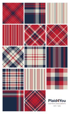 These patterns can be used for wrapping paper, packaging, scrapbooking, fabrics and other decor. You can print patterns or use digital version for web design. Plaid Graphic Design, Crafting Quotes, Wrapping Paper Packaging, Plaid Pattern Design, Romance Story, Color Trends Fashion, Book Paper, Uk Flag