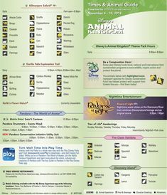 an info sheet for the animal kingdom at disney's animal kingdom park in anaheim, california