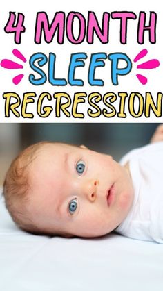 a baby laying down with the words 4 month sleep progression