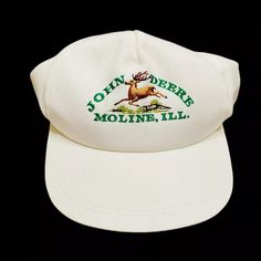 Vintage John Deere Golf Hat K Products White Cap Embroidered Moline Illinois USA | eBay Moline Illinois, Golf Hat, Vintage Hats, White Caps, Golf Hats, Hats For Sale, Hats Vintage, John Deere, Illinois