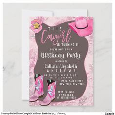 a pink cowgirl birthday party with cowboy boots