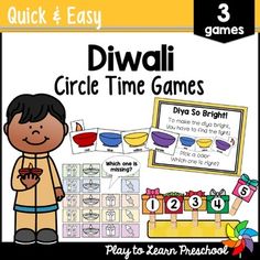 the diwali circle time games are great for kids to practice their math skills