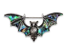 Metal Bat, Brooch Men, Antique Brooches, Black Bat, Halloween Accessories, Vintage Inspired Design, Abalone Shell, Stunning Jewellery, Silver Color