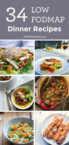 There is no need to put up with boring meals while on the low FODMAP diet! There are plenty of low FODMAP dinner recipes to keep the whole family happy. We've collated 34 of our favourite Low FODMAP Dinner Recipes just for you! #lowFODMAP #glutenfree #dairyfree #dinner #FODMAPfriendly Fodmap Meals Easy, Fodmap Meals Dinners, Fodmap Free Recipes, Fod Map Recipes Dinners, Low Fiber Meals Recipes, Low Spoon Meals, Low Food Map Dinner Recipes, Best Low Fodmap Dinner Recipes, Low Food Map Foods