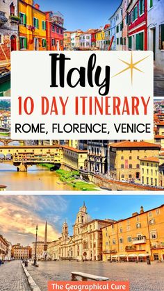 Pinterest pin for 10 days in Italy showing towns of Rome, Florence, and Venice Rome And Florence Itinerary, Italy Itinerary 10 Days, Florence 3 Day Itinerary, Italy Must See, Florence 4 Day Itinerary, Southern Italy Itinerary 10 Days, Fashion In Italy, Fall Places, 10-14 Day Italy Itinerary