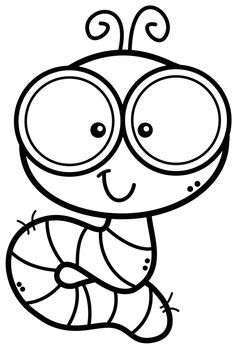 a cartoon insect with glasses on it's face, sitting in front of a white background