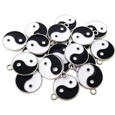 PRICES MAY VARY. Package includes: 20pcs enamel alloy yin yang charm pendants 18mm/0.71inch in diameter Material: alloy + enamel Very shiny, non-fading, durable. A good choice for DIY lover. These yin yang pendants are widely used to make beautiful bracelet, earrings, necklace, hair accessories, brooches, zipper pulls, bookmarks, keychains and other handicraft decoration. Pack of 20.

 Exquisite appearance and high quality.

 You can DIY them in your own way, so as to exercise the hands-on abili Yin And Yang Bracelet, Ying And Yang Necklace, Necklace Yin Yang, Yin Yang Pendant Gold, Yin Yang Bracelet, Yin Yang Charm, Thanksgiving Holiday, Jewelry Making Charms, Zipper Pulls