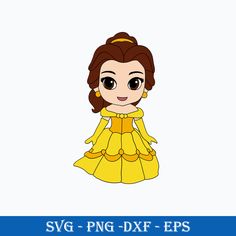 the princess in her yellow dress is ready to cut out and use it as a paper toy