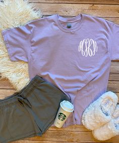 A Monogrammed T-Shirt is a wardrobe must have for anyone! Stay comfy and do it in style! You can never go wrong with a preppy monogrammed tee! Choose your own thread color! Be sure to browse our store for matching jewelry and monogrammed caps!  for current monogramming times on in stock items.  *6.0 oz. pre-shrunk 100% cotton (Dark Heather, Heather Cardinal, Heather Indigo, Heather Navy, Heather Sapphire, Safety Green, Safety Orange and Safety Pink are 50/50 cotton/polyester. Antique Cherry Red, Monogram Shirts For Women, Monogram Shirt Ideas, Cricut Monogram, Monogram Shirt, Monogram Hats, Hats And Caps, Monogram T Shirts, Monogram Shirts, Matching Jewelry