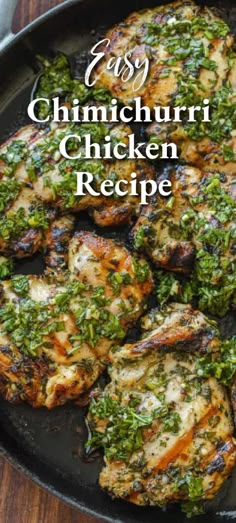 Chimichurri sauce is a simple way to upgrade your chicken and make dinner exciting. You can sautee this on a skillet or put it on the grill – both methods work great, so you can enjoy Chicken with Chimichurri all year long. Chicken With Herbs, Chimichurri Chicken, Chimichurri Recipe, Mexican Night, Cuban Food, Chimichurri Sauce, Grilled Chicken Recipes, Chicken Dishes Recipes, Poultry Recipes