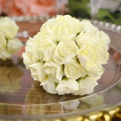 [About] Quantity: 144 Craft Roses Flower Type: Rose Rose Material: Paper Stem Material: Metal Wire Color: Ivory Single Rose w/ Stem: 0.75"W x 3"H Rose Diameter: 0.75" Rose Height: 0.75" Wire Stem Height: 2.5" Wire stem can be twisted to give an elegant arrangement. [Information] Additional Information: Craft flowers, not fresh flowers. Note: Sale is for Paper Flowers only, other decorative accessories not included. Uses: Vase Centerpiece, DIY Floral Decors, Wedding Event, Tablescapes, Sewing, Sc Event Tablescapes, Diy Craft Flowers, Centerpiece Diy, Diy Floral Decor, Vase Centerpiece, Craft Flowers, Rose Crafts, Fleurs Diy, Custom Headbands