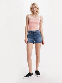 We didn’t just introduce the blue jean;we also invented the first-ever jean shorts. An iconic style that defines your waist and hugs you in all the right places, our 501® Original Shorts are comfy, leg-lengthening, and perfect for all-around wear. The first-ever jean shorts, updated with a waist-defining high rise A universally-flattering summer essential Designed with a vintage-inspired fit Levi High Waisted Shorts, Ribcage Jeans, Summer Essential, Loose Jeans, Lightweight Dress, Levi's 501, Iconic Style, Short Shirts, Outerwear Sweater