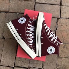 Cherry Red Converse, Dark Red Converse, Cute Converse Shoes, Red Chucks, Cute Converse, Dr Shoes, Preppy Shoes, Pretty Shoes Sneakers, Red Converse